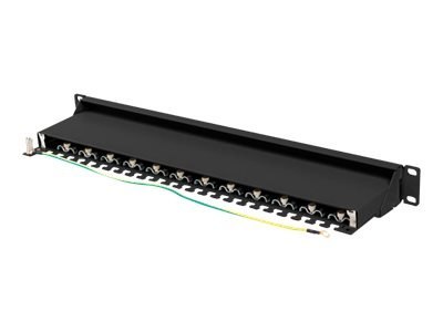 Lanberg PPS7-1024-B - Krosownica - CAT 7 - STP - RJ-45 X 24 - RAL 9004, czarny - 1U - 19"