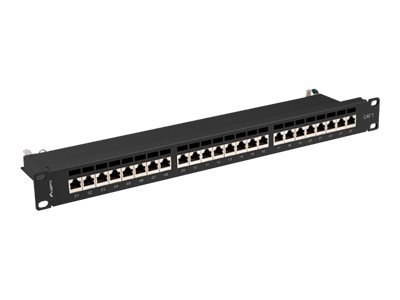 Lanberg PPS7-1024-B - Krosownica - CAT 7 - STP - RJ-45 X 24 - RAL 9004, czarny - 1U - 19"