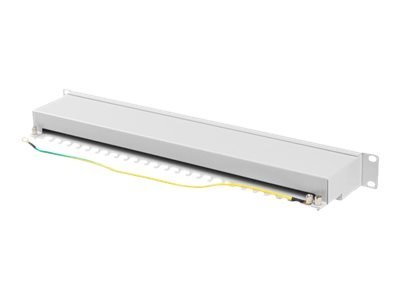 Lanberg PPSA-1024-S - Krosownica - do montażu na stelażu - CAT 6a - STP - RJ-45 X 24 - RAL 7035, szary - 1U - 19"