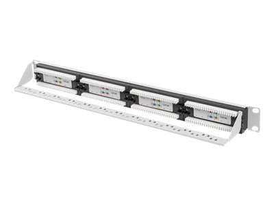 Lanberg PPUA-1024-S - Krosownica - do montażu na stelażu - CAT 6a - UTP - RJ-45 X 24 - RAL 7035, szary - 1U - 19"