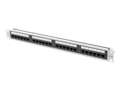 Lanberg PPUA-1024-S - Krosownica - do montażu na stelażu - CAT 6a - UTP - RJ-45 X 24 - RAL 7035, szary - 1U - 19"