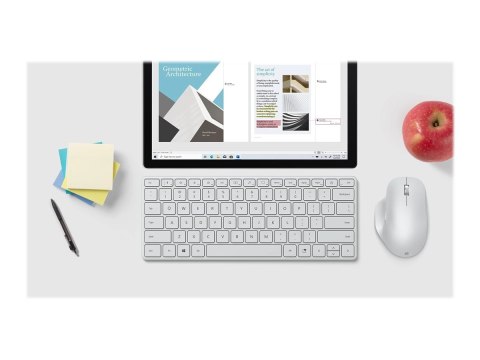 Microsoft Designer Compact - Klawiatura - bezprzewodowa - Bluetooth 5.0 - Międzynarodowy Angielski - lodowiec