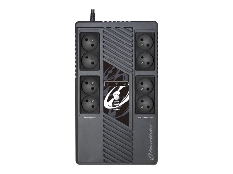PowerWalker VI 600 MS FR - UPS - AC 230 V - 360 wat - 600 VA - 7 Ah - USB - złącza wyjściowe: 8