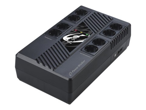 PowerWalker VI 600 MS - UPS - AC 230 V - 360 wat - 600 VA - 7 Ah - USB - złącza wyjściowe: 8