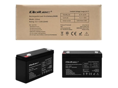 Qoltec 53048 - Bateria do UPSa - 1 x bateria - kwasowo-ołowiowy - 12 Ah