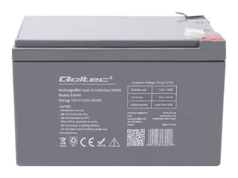 Qoltec 53049 - Bateria do UPSa - 1 x bateria - kwasowo-ołowiowy - 12 Ah