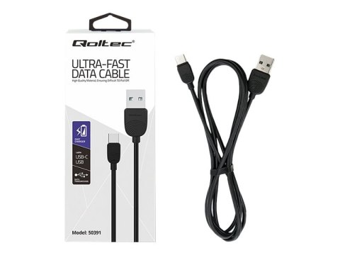 Qoltec - Kabel USB - USB-C (M) do USB (M) - 1.2 m - czarny