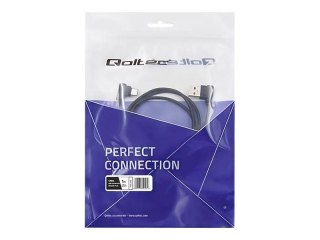 Qoltec - Kabel USB - USB-C (M) kątowe do USB (M) kątowe - USB 2.0 - 1 m - czarny