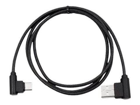 Qoltec - Kabel USB - USB-C (M) kątowe do USB (M) kątowe - USB 2.0 - 1 m - czarny