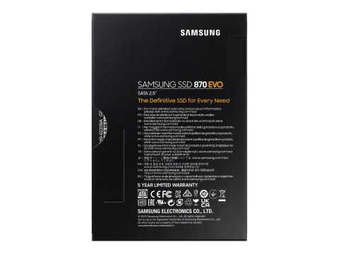 Samsung 870 EVO MZ-77E1T0B - SSD - zaszyfrowany - 1 TB - wewnętrzny - 2,5" - SATA 6Gb/s - bufor: 1 GB - 256 bitów AES - TCG Opal