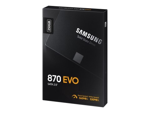 Samsung 870 EVO MZ-77E250B - SSD - zaszyfrowany - 250 GB - wewnętrzny - 2,5" - SATA 6Gb/s - bufor: 512 MB - 256 bitów AES - TCG 