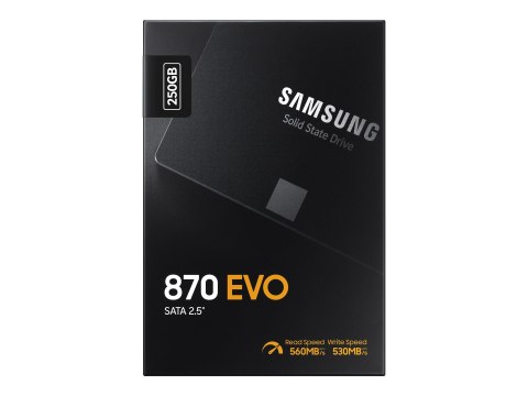 Samsung 870 EVO MZ-77E250B - SSD - zaszyfrowany - 250 GB - wewnętrzny - 2,5" - SATA 6Gb/s - bufor: 512 MB - 256 bitów AES - TCG 