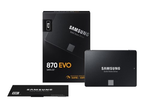 Samsung 870 EVO MZ-77E4T0B - SSD - zaszyfrowany - 4 TB - wewnętrzny - 2,5" - SATA 6Gb/s - bufor: 4 GB - 256 bitów AES - TCG Opal
