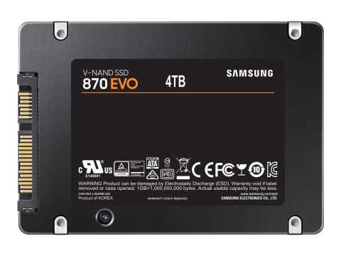 Samsung 870 EVO MZ-77E4T0B - SSD - zaszyfrowany - 4 TB - wewnętrzny - 2,5" - SATA 6Gb/s - bufor: 4 GB - 256 bitów AES - TCG Opal