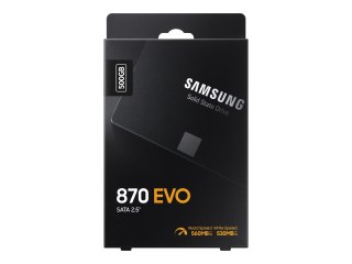 Samsung 870 EVO MZ-77E500B - SSD - zaszyfrowany - 500 GB - wewnętrzny - 2,5" - SATA 6Gb/s - bufor: 512 MB - 256 bitów AES - TCG 