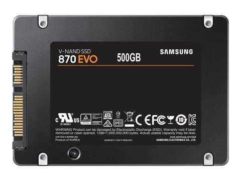 Samsung 870 EVO MZ-77E500B - SSD - zaszyfrowany - 500 GB - wewnętrzny - 2,5" - SATA 6Gb/s - bufor: 512 MB - 256 bitów AES - TCG 