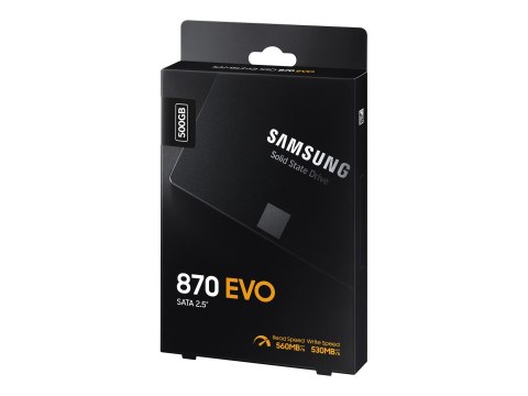 Samsung 870 EVO MZ-77E500B - SSD - zaszyfrowany - 500 GB - wewnętrzny - 2,5" - SATA 6Gb/s - bufor: 512 MB - 256 bitów AES - TCG 