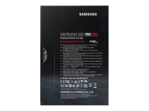 Samsung 980 PRO MZ-V8P2T0BW - SSD - zaszyfrowany - 2 TB - wewnętrzny - M.2 2280 - PCIe 4.0 x4 (NVMe) - bufor: 2 GB - 256 bitów A