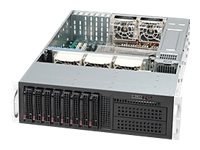 Supermicro SC835 TQC-R802B - Montowany w stojaku 3U - rozszerzenie ATX - SATA/SAS - wymiana podczas pracy 800 wat - czarny
