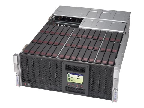 Supermicro SC946 LE1C-R1K66JBOD - Obudowa pamięci masowej - 45 wnęki (SATA-600 / SAS-3) - do montowania w stojaku - 4U