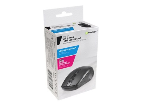 Tracer Deal - Mysz - praworęczna - optyczna - 6 przyciski - bezprzewodowa - 2.4 GHz - odbiornik bezprzewodowy USB - czarny