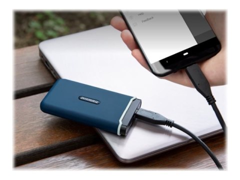 Transcend ESD350C - SSD - 250 GB - zewnętrzny (przenośne) - M.2 - USB 3.1 Gen 2 - marynarski błękit