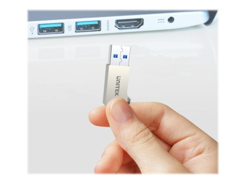 Unitek - Przejściówka USB - USB Typ A (M) do USB-C (F) - USB 3.1 - srebrny