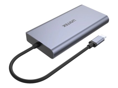 Unitek uHUB S7+ 7-in-1 USB-C Ethernet Hub with MST Dual Monitor, 100W Power Delivery and Card Reader - Stacja dokująca - USB-C -