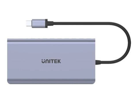 Unitek uHUB S7+ 7-in-1 USB-C Ethernet Hub with MST Dual Monitor, 100W Power Delivery and Card Reader - Stacja dokująca - USB-C -