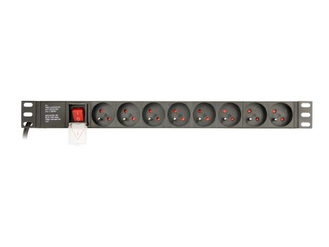 EnerGenie EG-PDU-014-F - Jednostka dystrybucji zasilania (montowany w stojaku) - AC 250 V - 3680 wat - złącza wyjściowe: 8 (8 x 
