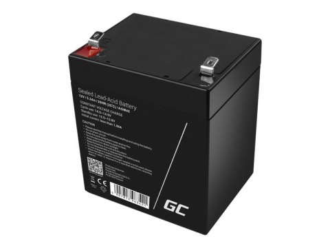 Green Cell - Bateria systemu alarmowego - kwasowo-ołowiowy - 5.3 Ah - czarny