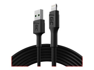 Green Cell GC PowerStream - Kabel Lightning - USB męski do Lightning męski - 1.2 m - podwójne ekranowanie - czarny