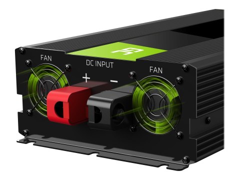 Green Cell - Inwerter DC na AC - 12 V - 1500 wat - złącza wyjściowe: 2 - czarny