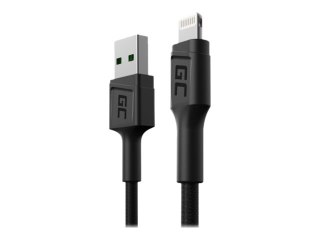 Green Cell - Kabel Lightning - Lightning męski do USB męski - 30 cm - podwójne ekranowanie - czarny