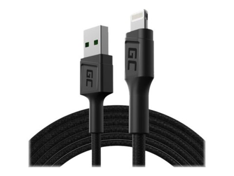 Green Cell PowerStream - Kabel Lightning - Lightning męski do USB męski - 2 m - podwójne ekranowanie - czarny