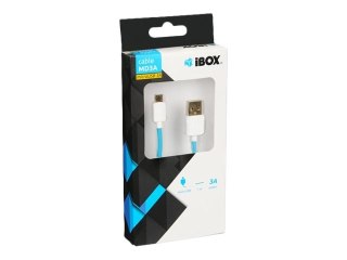IBOX - Kabel USB - USB (M) do Micro-USB Typ B (M) - 3 A - 1 m - niebieski