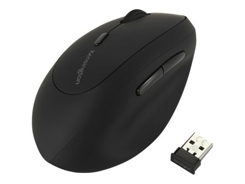 Kensington Pro Fit Ergo Wireless Mouse - Mysz pionowa - ergonomiczna - dla leworęcznych - 6 przyciski - bezprzewodowa - 2.4 GHz