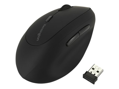 Kensington Pro Fit Ergo Wireless Mouse - Mysz pionowa - ergonomiczna - dla leworęcznych - 6 przyciski - bezprzewodowa - 2.4 GHz