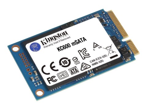 Kingston KC600 - SSD - zaszyfrowany - 512 GB - wewnętrzny - mSATA - SATA 6Gb/s - 256 bitów AES - TCG Opal Encryption, Self-Encry