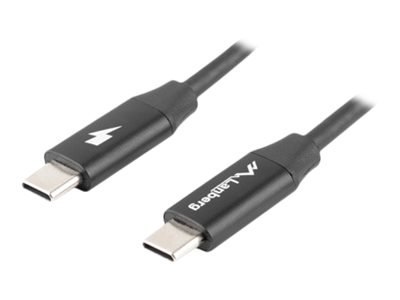 Lanberg - Kabel USB - USB-C (M) do USB-C (M) - USB 2.0 - 20 V - 3 A - 1 m - USB Power Delivery (60W) - czarny