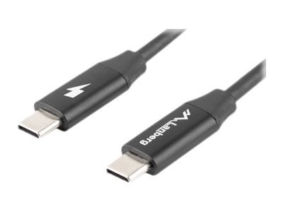 Lanberg - Kabel USB - USB-C (M) do USB-C (M) - USB 2.0 - 20 V - 3 A - 50 cm - USB Power Delivery (60W) - czarny