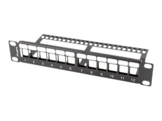 Lanberg PPKS-9112-B - Panel krosowniczy (zatyczka) - do montażu na stelażu - czarny - 1U - 10" - liczba portów — 12