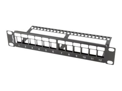 Lanberg PPKS-9112-B - Panel krosowniczy (zatyczka) - do montażu na stelażu - czarny - 1U - 10" - liczba portów — 12