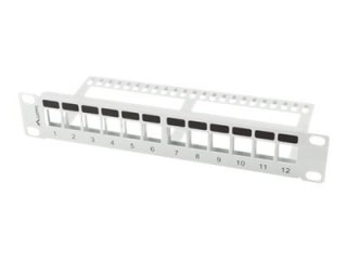 Lanberg PPKS-9112-S - Panel krosowniczy (zatyczka) - do montażu na stelażu - szary - 1U - 10" - liczba portów — 12