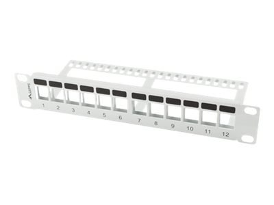 Lanberg PPKS-9112-S - Panel krosowniczy (zatyczka) - do montażu na stelażu - szary - 1U - 10" - liczba portów — 12