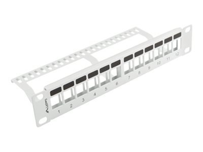 Lanberg PPKS-9112-S - Panel krosowniczy (zatyczka) - do montażu na stelażu - szary - 1U - 10" - liczba portów — 12