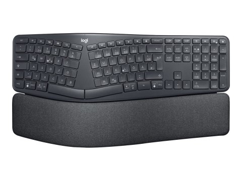 Logitech ERGO K860 - Klawiatura - bezprzewodowa - 2.4 GHz, Bluetooth 5.0 - QWERTY - Międzynarodowy USA - grafitowy