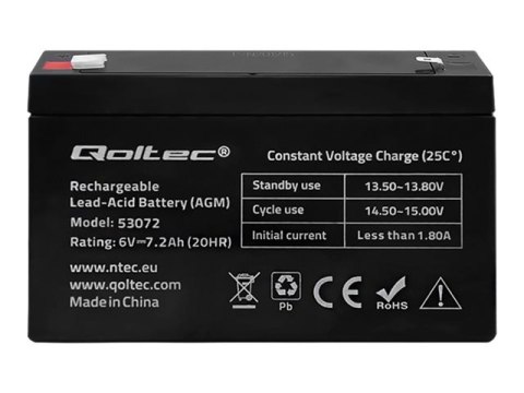 Qoltec - Bateria do UPSa - 1 x bateria - kwasowo-ołowiowy - 7.2 Ah