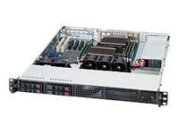 Supermicro SC111 TQ-600CB - Montowany w stojaku 1U - rozszerzenie ATX - SATA/SAS - wymiana podczas pracy 600 wat - czarny
