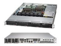 Supermicro SC815 TQ-R654CB - Montowany w stojaku 1U - rozszerzenie ATX - SATA/SAS - wymiana podczas pracy 650 wat - czarny